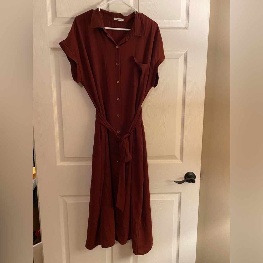 Maurice’s Maroon dress with gold buttons. XL